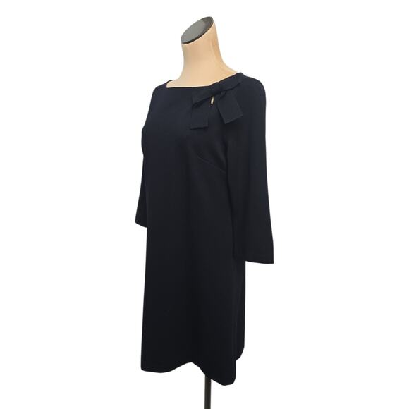Goat Jemma Bow Embellished Dress Navy Blue Casual Dress Size 8 A-line Preppy‎ - Picture 8 of 9